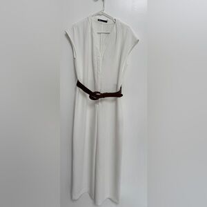 Brand new Zara white jumpsuit with belt
